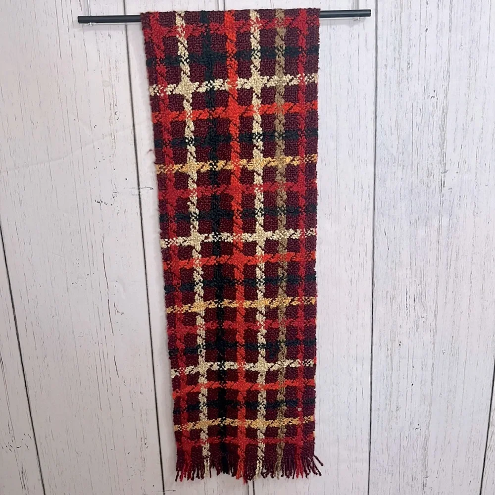 COPY - V. Fraas Scarf Maroon Gold Tan Black